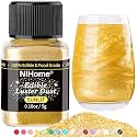 NiHome Edible Food-Grade Glimmer Powder Glitter Luster Dust Metallic Food Decorating Sprinkle Glimmery Dust for Drink Wine Beverage Cake Candy Dessert Bakery Restaurant Vegan (0.18oz/5g, Sunlit)