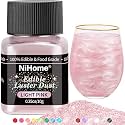 NiHome Edible Food-Grade Glitter Powder Glimmer Luster Dust Metallic Fancy Food Decorating Sprinkle Glimmery Dust for Drink Wine Beverage Cake Bakery Vegan Allergen-Free (Light Pink, 0.35oz/10g)