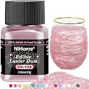 NiHome Edible Food-Grade Glitter Powder Glimmer Luster Dust Metallic Fancy Food Decorating Sprinkle Glimmery Dust for Drink Wine Beverage Cake Bakery Vegan Allergen-Free (Girl Pink, 0.35oz/10g)