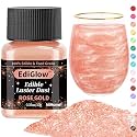 NiHome Edible Food-Grade Glitter Powder Glimmer Luster Dust Metallic Fancy Food Decorating Sprinkle Glimmery Dust for Drink Wine Beverage Cake Bakery Vegan Allergen-Free (Rose Gold, 0.35oz/10g)