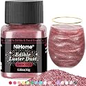 NiHome Edible Food-Grade Glitter Powder Glimmer Luster Dust Metallic Fancy Food Decorating Sprinkle Glimmery Dust for Drink Wine Beverage Cake Bakery Vegan Allergen-Free (Dark Red, 0.35oz/10g)