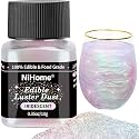 NiHome Edible Food-Grade Glitter Powder Glimmer Luster Dust Metallic Fancy Food Decorating Sprinkle Glimmery Dust for Drink Wine Beverage Cake Bakery Vegan Allergen-Free (Iridescent, 0.35oz/10g)