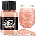 NiHome Edible Glitter Luster Dust for Drinks, Dessert, Vegan, Rose Gold