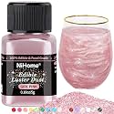 NiHome Edible Glitter Luster Dust for Drinks, Dessert, Vegan, Girl Pink