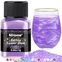 NiHome Edible Glitter Luster Dust for Drinks, Dessert, Vegan, Purple