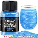 NiHome Edible Glitter Luster Dust, Vegan Shimmer for Drinks, Dessert, Blue