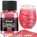 NiHome Edible Glitter Luster Dust, Vegan Shimmer for Drinks, Dessert, Red