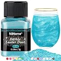 NiHome Edible Glitter Luster Dust, Vegan Shimmer for Drinks, Dessert, Teal