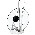 NiHome Versatile Pot Lid Ladle Holder Multipurpose Spatula Pad Book Cutting Board Spoon Rest Kitchen Utensils Drip Tray Washable Durable Stable Tack-Free Installation (White)