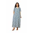 NIHSAMAH Cotton Nighty for Women Embroidered