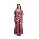 NIHSAMAH Cotton Nighty for Women Embroidered