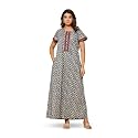 NIHSAMAH Cotton Nighty for Women with Pocket