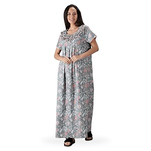 NIHSAMAH Cotton Nighty for Women - Premium