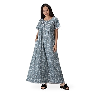 NIHSAMAH Cotton Nighty for Women - Premium