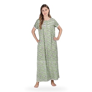 NIHSAMAH Cotton Nighty for Women - Premium