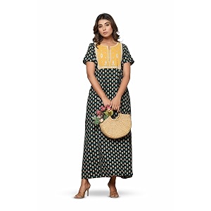 NIHSAMAH Cotton Nighty for Women - Printed
