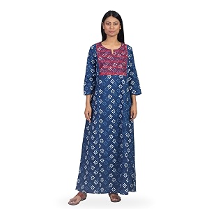 NIHSAMAH Cotton Nighty for Women - Printed