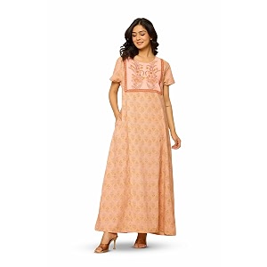 NIHSAMAH Cotton Nighty for Women - Printed