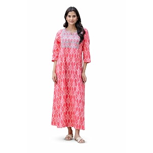NIHSAMAH Cotton Nighty for Women - Printed