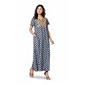 NIHSAMAH Cotton Nighty for Women Printed