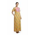NIHSAMAH Cotton Nighty for Women Printed