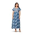 NIHSAMAH Cotton Nighty for Women Printed