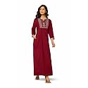 NIHSAMAH Viscose Nighty for Women Embroidered amp