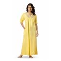 NIHSAMAH Viscose Nighty for Women Embroidered amp