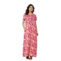 NIHSAMAH Viscose Nighty for Women Printed Stylish