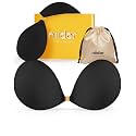 Niidor Adhesive Bra Strapless Ultra Sticky Invisible Push up Silicone Bra Multiple Colors Sizes Reusable for Backless Dress