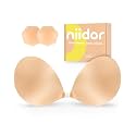 Niidor Adhesive Bra Strapless Ultra Sticky Invisible Push up Silicone Bra Multiple Colors Sizes Reusable for Backless Dress