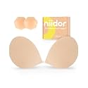 Niidor Adhesive Bra Strapless Ultra Sticky Invisible Push up Silicone Bra Multiple Colors Sizes Reusable for Backless Dress