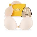 Niidor Adhesive Bra Strapless Ultra Sticky Invisible Push up Silicone Bra Multiple Colors Sizes Reusable for Backless Dress
