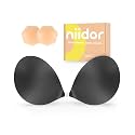 Niidor Adhesive Bra Strapless Ultra Sticky Invisible Push up Silicone Bra Multiple Colors Sizes Reusable for Backless Dress