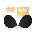 Niidor Adhesive Bra Strapless Ultra Sticky Invisible Push up Silicone Bra Multiple Colors Sizes Reusable for Backless Dress