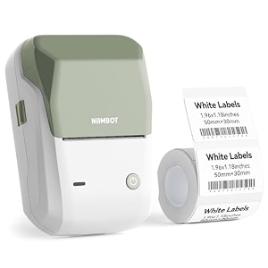 niimbot b1 label printer machine with adhesive tape 2 inch portable sticker printer for home school amp small business compatible with phones amp pc green white