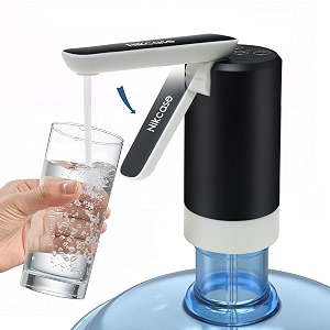 nik case 1-year warranty water dispenser pump for 20 litre bottle  timer 1l amp 2l  usb rechargeable  automatic water dispenser pump for home amp office blackwhite