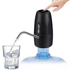 nik case 1-year warranty water dispenser pump for 20 litre bottle 1200mah usb rechargeable battery child lock stainless steel spout automatic water dispenser pump for home amp office black