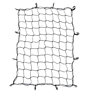 nikavi 3 x 4 heavy duty bungee cargo net grid mesh roof rack net with 12 pcs abs hooks for pickup truck bed and suv roof travel luggage rack