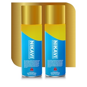 nikavi sp10 automotive rust paint spray can  multi-surface diy spray paint  quick drying gloss finish for bikes cars metal wooden furniture plastic amp walls gold 400 ml pack of 4