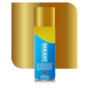 nikavi sp10 automotive rust paint  gold spray can  multi-surface diy spray paint  quick drying gloss finish for bikes cars metal wooden furniture plastic amp walls - 400ml - gold