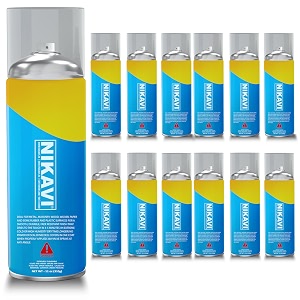 nikavi sp15 automotive rust paint spray can  multi-surface diy spray paint  quick drying gloss finish for bikes cars metal wooden furniture plastic amp walls lacquerclear 400 ml pack of 6