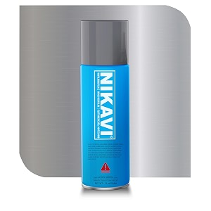 nikavi sp13 automotive rust paint  high heat silver spray can  multi-surface diy spray paint  quick drying gloss finish for bikes cars metal wooden furniture plastic amp walls - 400ml - high heat silver
