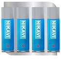 NIKAVI SP13 Automotive Rust Paint Spray Can | Multi-Surface DIY Spray Paint | Quick Drying Gloss Finish for Bikes, Cars, Metal, Wooden Furniture, Plastic &amp; Walls High Heat Silver 400 ml (Pack of 4)