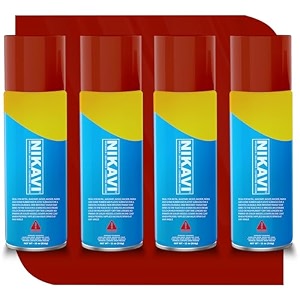 nikavi sp17 automotive rust paint spray can  multi-surface diy spray paint  quick drying gloss finish for bikes cars metal wooden furniture plastic amp walls canary yellow 400 ml pack of 2