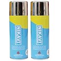 NIKAVI SP5 Automotive Rust Paint Spray Can | Multi-Surface DIY Spray Paint | Quick Drying Gloss Finish for Bikes, Cars, Metal, Wooden Furniture, Plastic &amp; Walls Chrome 400 ml (Pack of 2)