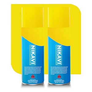 nikavi sp17 automotive rust paint spray can  multi-surface diy spray paint  quick drying gloss finish for bikes cars metal wooden furniture plastic amp walls canary yellow 400 ml pack of 2