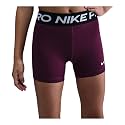 Nike Girls' Pro Shorts (Little Big Kid), Bordeaux/White