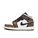 Jordan Big Kid's 1 Mid SE Wear Away Black/Taxi-White-Sail (DQ8418 071)