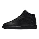 Jordan Youth Air 1 Mid GS 554725 091 Triple Black - Size 7Y